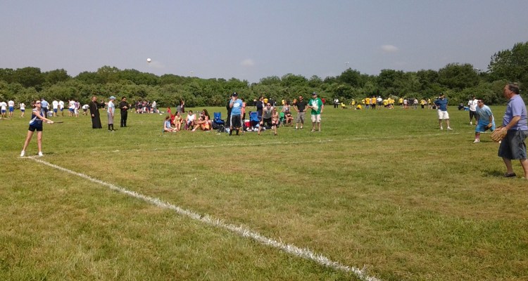A Vanech face-off! Catherine amazed herself by hitting the ball.