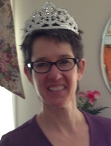 Back at home, and rocking the tiara! 
