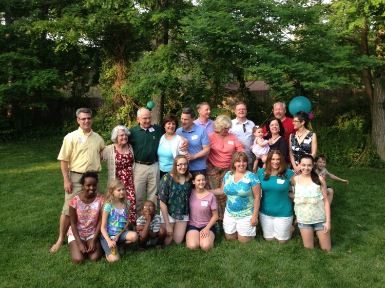 New family ties -- at the June BBQ my half-brother Chris threw to introduce me to the family.