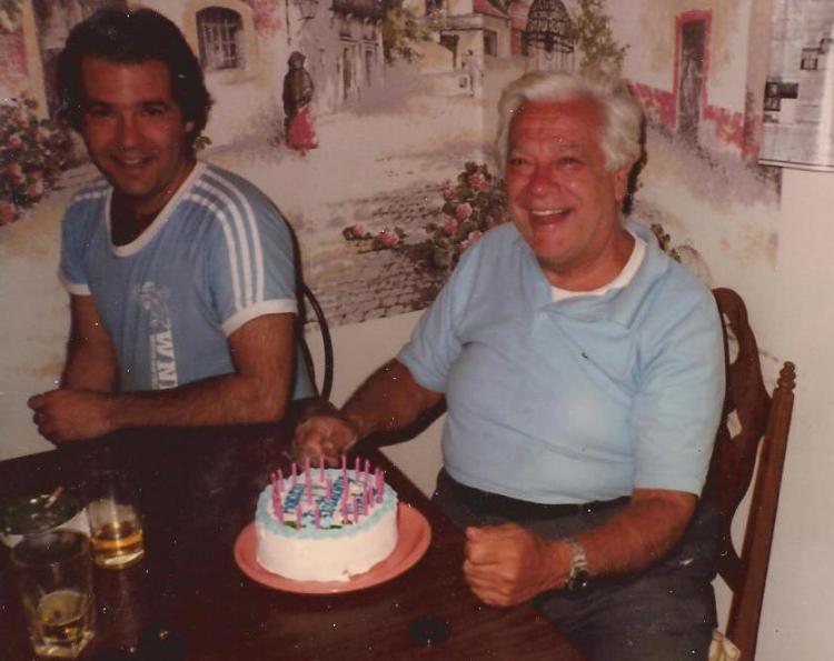 Basil and Nick, on Nick's birthday in 1982.
