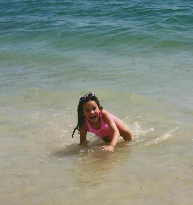 August 2002, Catherine at Seagull Beach, Yarmouth, MA. 