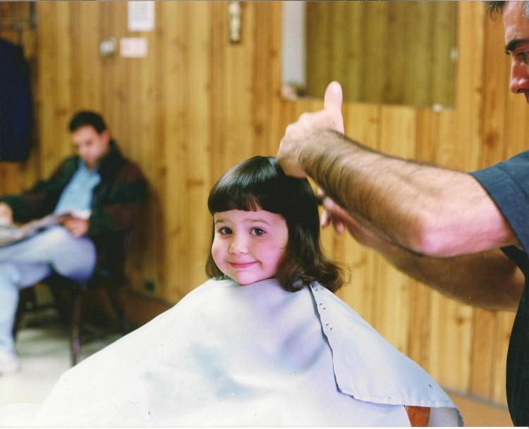 Catherine's first haircut, age 2.