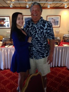 Basil and Catherine enjoying the dinner cruise in Hawaii in February.  Primed, no doubt, but all the fresh fruit on that trip, they came home with a whole new healthy attitude.