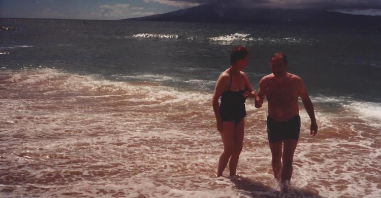 Mom and Dad -- Ginger and Mike Salvatore -- upright for a minute anyway!
