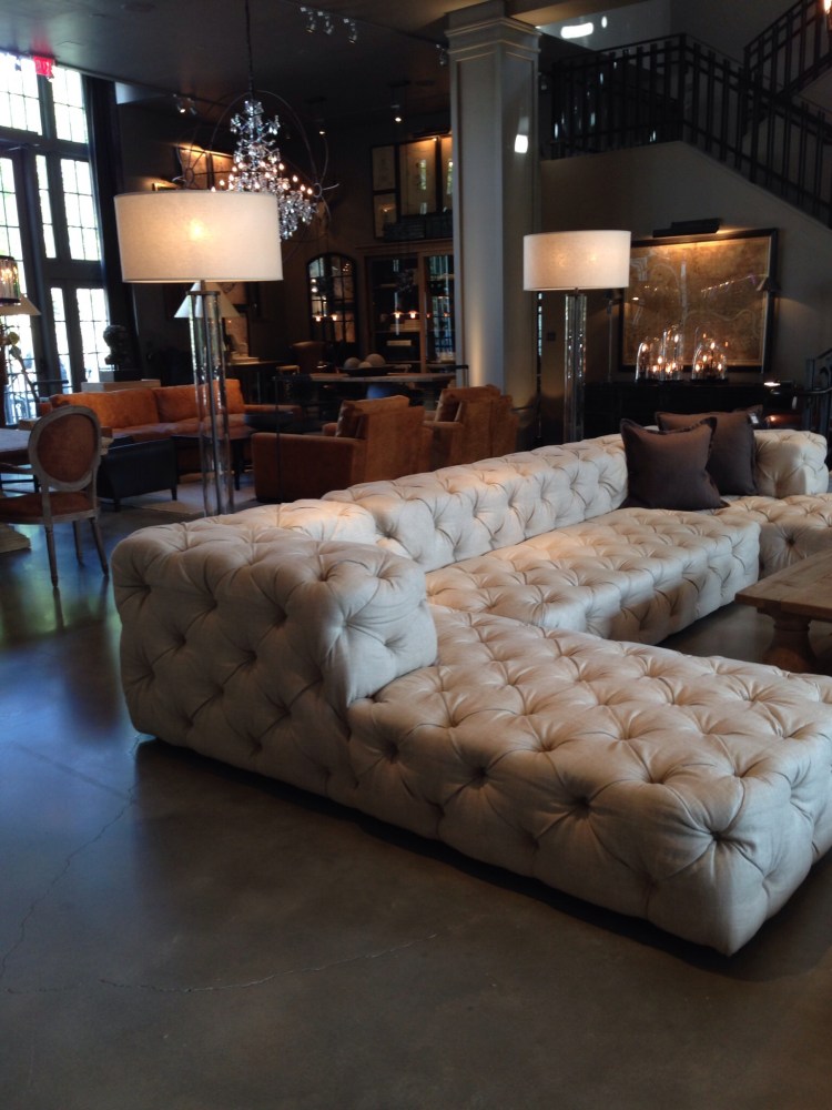 Center of the former workroom floor. Corner of this couch is about where Basil's desk was. If you squint, you can see the cigarette smoke rising in curls from his ashtray.