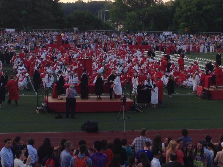 Catherine getting her diploma.
