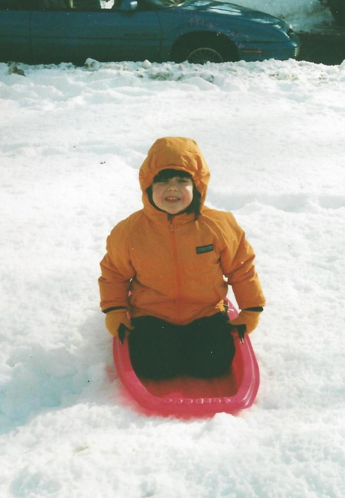 Ready to go and taking a minute to pose for the paparazzi in our new Lands End snow gear. 
