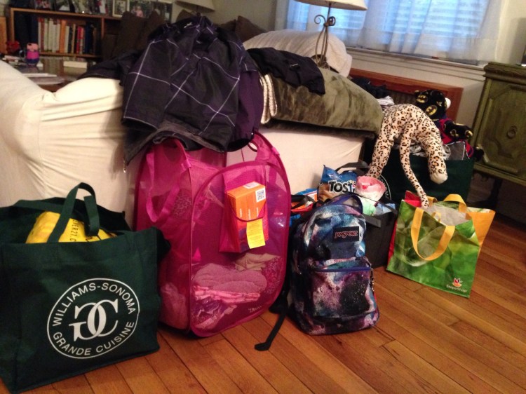 The kid does not travel light. This wasn't everything we crammed into the car yesterday morning.